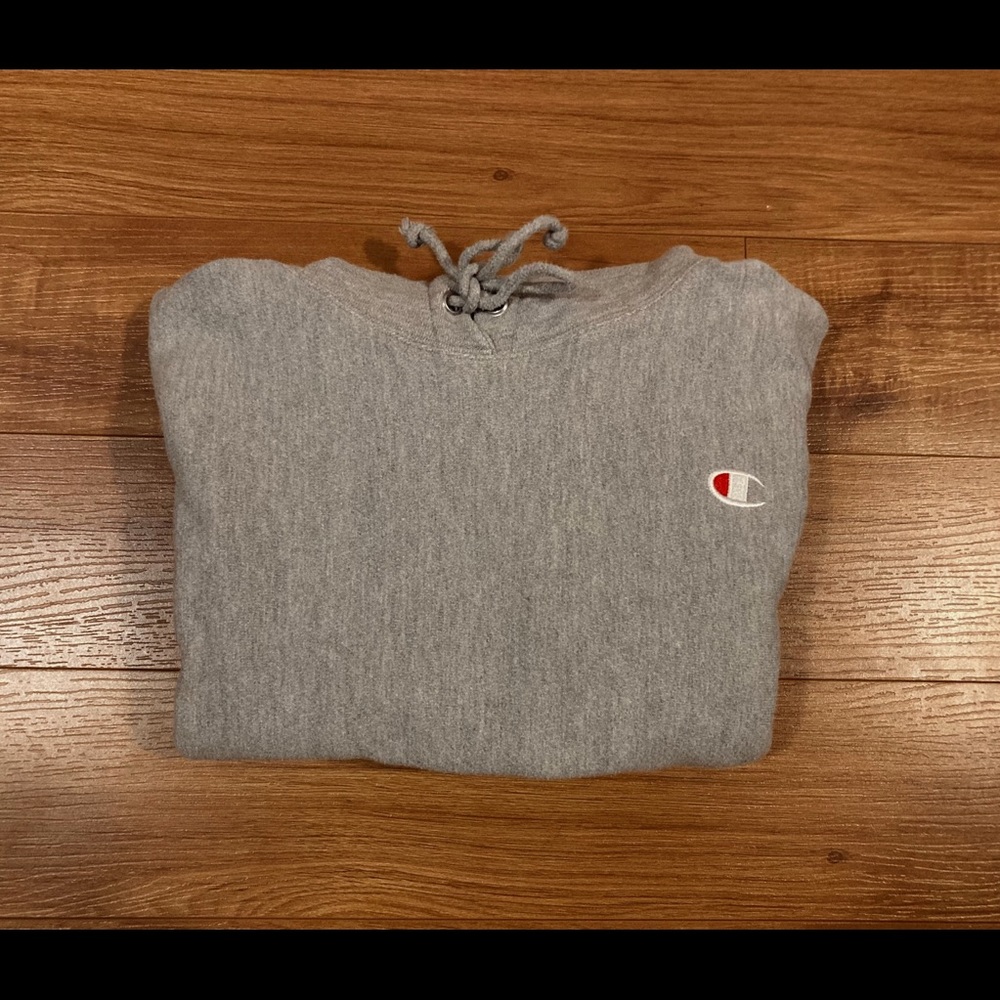 Grey champion hoodie, size XS